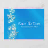 青白いビーチのヒトデのお知らせ 案内ポストカード (裏面)