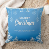 青白いメリーモダンクリスマス クッション (ブランケット)