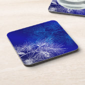青白い冬の松のパターン コースター (左側)