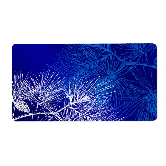 青白い冬の松 ラベル (正面)