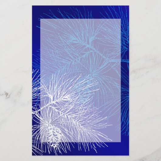 青白い冬の松 便箋 (正面)