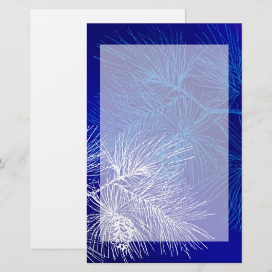 青白い冬の松 便箋 (正面/裏面)