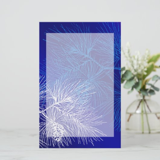 青白い冬の松 便箋 (スタンド正面)