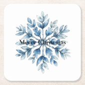青白い冬の雪 スクエアペーパーコースター (正面)