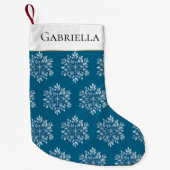 青白い冬の雪 スモールクリスマスストッキング (正面)