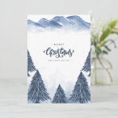 青白い冬の風景クリスマスグリーティング シーズンカード (スタンド正面)