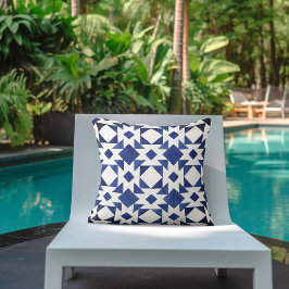 青白い夏のパターン アウトドアクッション