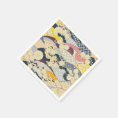 青白い着物日本のフローラの切り離紙 スタンダードカクテルナプキン (角)