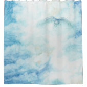 青白い空の雲芸術的 シャワーカーテン (正面)