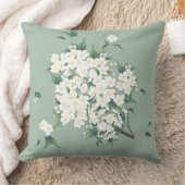 青白い花に雲の模様 クッション (ブランケット)