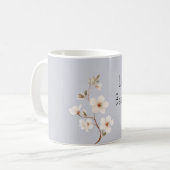 青白い花 コーヒーマグカップ (正面左)