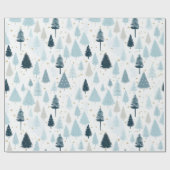 青白い雪のクリスマス ラッピングペーパー (フラット)