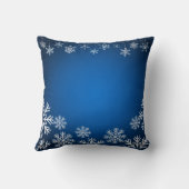 青白い雪の結晶クリスマス クッション (裏面)