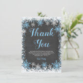 青白い雪片の少年のベビーシャワー サンキューカード (スタンド正面)