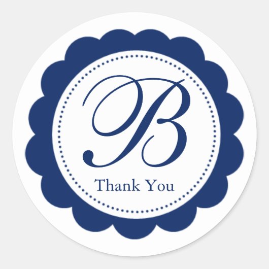 青白い鱗片付きサークルモノグラム ラウンドシール (正面)