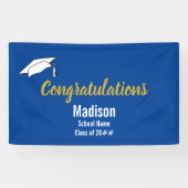 青白お祝い大学院名 横断幕 (横)