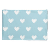 青白かわいいシンプルハート模様 枕カバー (裏面)