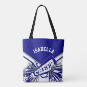 青白とグレーのチアリーダーデザイン トートバッグ (裏面)