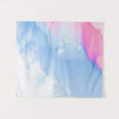 青白とピンクの抽象芸術絵画 タペストリー (正面(横))