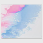 青白とピンクの抽象芸術絵画 ラッピングペーパー (フラット)