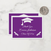 青白と紫の卒業式カスタマイズありがとう ノートカード (正面/裏面インサイチュ)