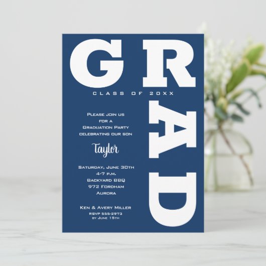 青白と紺の卒業会 招待状 (スタンド正面)