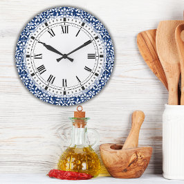 青白と美術と工芸大時計 ラージ壁時計