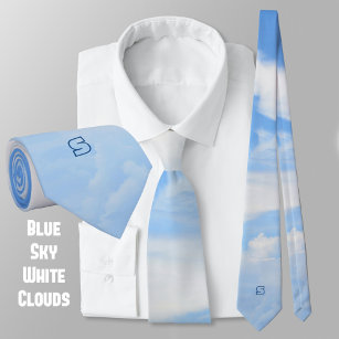 青白と部分的に曇った空 ネクタイ