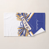青白と金ゴールドのチアリーダーの衣装 ハンドタオル (ハンドタオル)