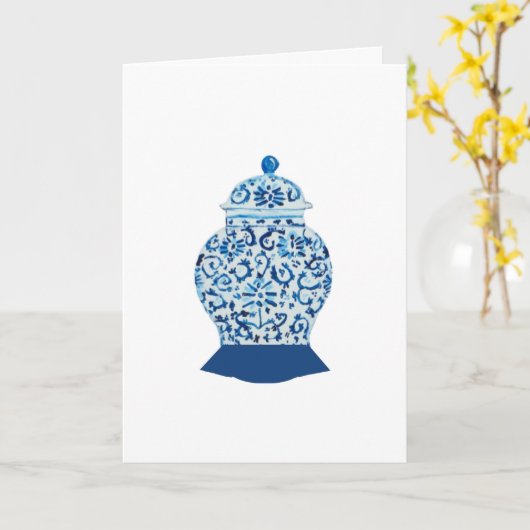 青白のジンジャージャー　ご挨拶 カード (黄色い花)