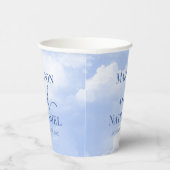 青白のスパークル雲の夢のようなエレガントなウェディング 紙コップ (右)