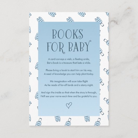 青白のスーツケース 赤ちゃんの本 エンクロージャーカード (正面)