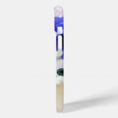 青白のバラとアネモネの花のモノグラム Case-Mate iPhoneケース (裏面 / 左)