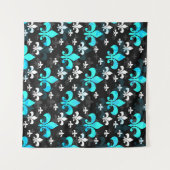 青白のフルール・ド・リス タペストリー (正面(横))