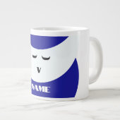 青白の個人用設定顔 ジャンボコーヒーマグカップ (正面右)