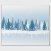 青白の冬林グランジ絵を描デザイン ラッピングペーパー (フラット)