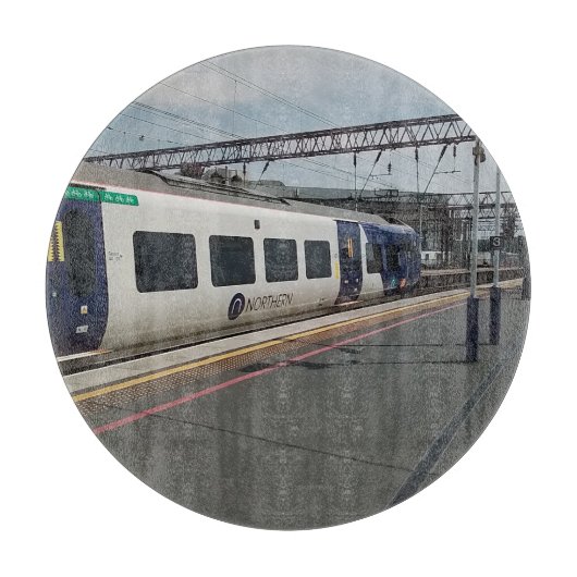 青白の列車 カッティングボード (正面)