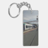 青白の列車 キーホルダー (正面左)