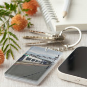 青白の列車 キーホルダー (正面右)