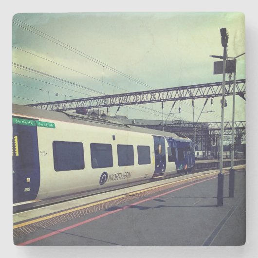 青白の列車 ストーンコースター (正面)