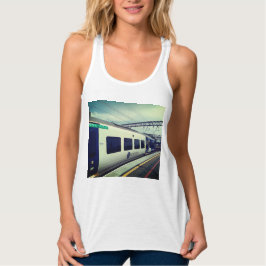 青白の列車 タンクトップ