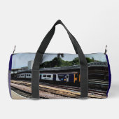 青白の列車 ダッフルバッグ (裏面)