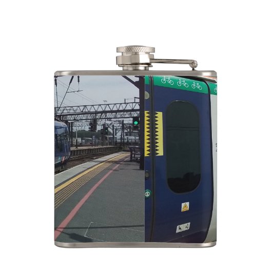 青白の列車 フラスク (裏面)
