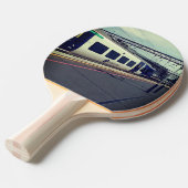 青白の列車 卓球ラケット (正面アングル)