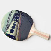 青白の列車 卓球ラケット (横)