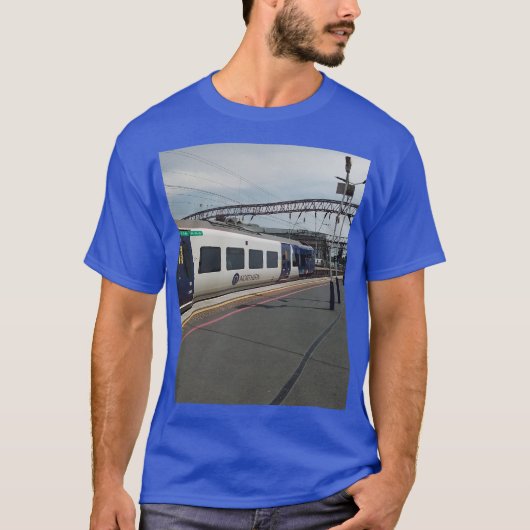 青白の列車 Tシャツ (正面)