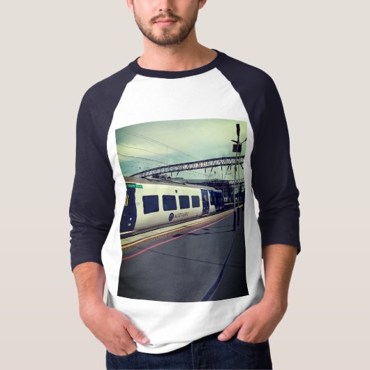 青白の列車 Tシャツ (正面)