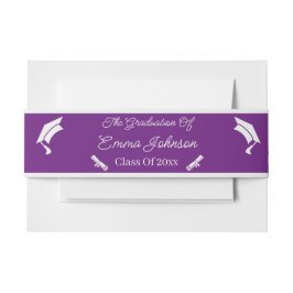 青白の卒業パーソナライズされた 招待状ベリーバンド