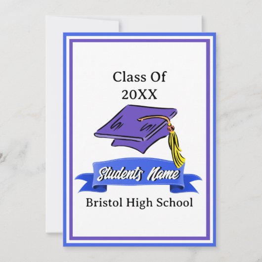 青白の卒業党 招待状 (正面)