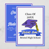 青白の卒業党 招待状 (正面/裏面)